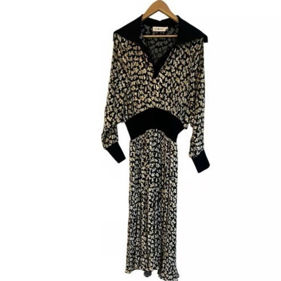 Tory Burch Velvet Devore Midi Dress - Picture 2 of 3